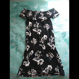 Black and white flower dress